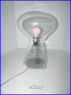 Clear Modern Art Glass Mushroom Domed Table Lamp