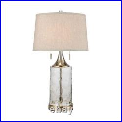 Clear/Polished Nickel 2 Light Standard Table Lamp Made Of Metal/Water Glass With