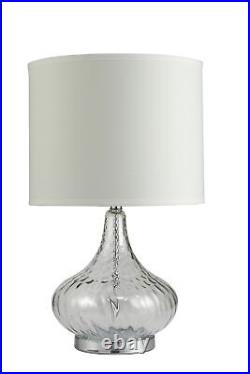 Clear Textured Glass Table Lamp