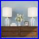 Cloche Style Glass Table Lamps Set Of 2 Modern Farmhouse Lighting Clear Ivory