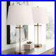 Coastal Table Lamp Glass Cylinder Gold Fillable White for Living Room