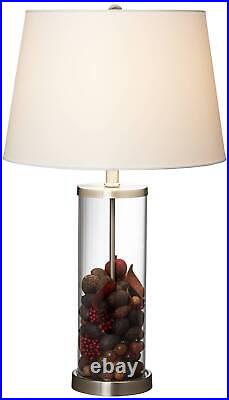 Coastal Table Lamps Set of 2 Clear Glass Fillable for Living Room Bedroom