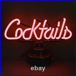 Cocktails Neon sign sculpture table lamp light Tiki Bar Martini Hand blown glass