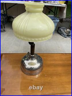 Coleman CQ Quick-Lite 54 Table Lamp With Milk Glass Shade Kerosene Patent 1919