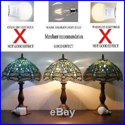 Colored Dragonfly Cut Glass Lampshade Light 18 Tall Bronze Base Tiffany Style