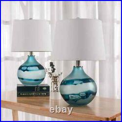 Columbia 22 Blue Glass Table Lamp Set (Set of 2)