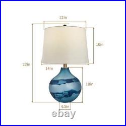 Columbia 22 Blue Glass Table Lamp Set (Set of 2)