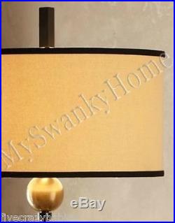 Contemporary Black White End Table FLOOR LAMP PAIR Set NEIMAN MARCUS Modern