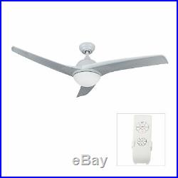 Contemporary Ceiling Fan with LED Panel Light & Remote Control White