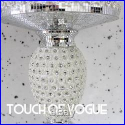 Contemporary Venetian Mirror Glass Side Table Lamp Diamante Stand Romany Italian