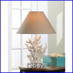 Coral sculpture White Ivory Nautical Table Lamp with Shade