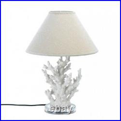 Coral sculpture White Ivory Nautical Table Lamp with Shade