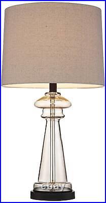 Cottage Table Lamps Set of 2 Champagne Glass Taupe for Living Room Bedroom