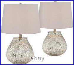 Country Cottage Accent Lamps 19 1/2 Set of 2 Mercury Glass Teardrop for Bedroom