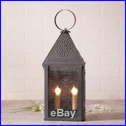Country new HOSPITALITY blackened punched tin table lantern /light/ FREE SHIP