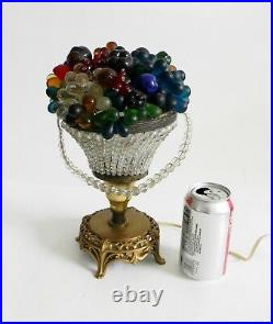 Czech lamp in basket form fruit glass art shade