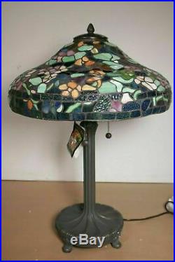 DALE TIFFANY TT90428 Peony 27 inch 60w Antique Verde Table Lamp Rolled Glass
