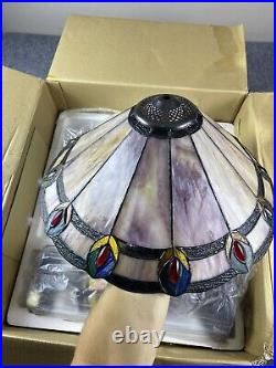 Dale Tiffany Aldridge Peacock Table Lamp Read Details Stained Glass 16 W 22 H