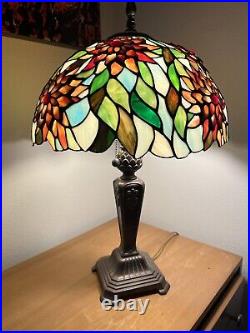 Dale Tiffany Authentic 25 Stained Glass Table Lamp 2000 Y2K Flowers SHIPS FREE