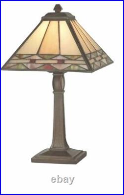 Dale Tiffany Inc Colorful Stained Glass Table Lamp TA70678 15.5 X 12.5 X 7.75