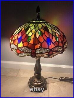 Dale Tiffany Stained Glass Dragonfly Tiffany Style Table Lamp