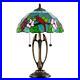 Dale Tiffany Table Lamp 21.5 with Stained Glass Round 2-Light Antique Bronze