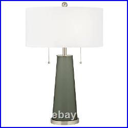 Deep Lichen Green Peggy Glass Table Lamp With Dimmer