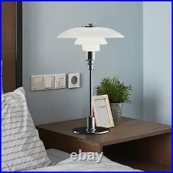 Denmark Art Decor White Glass Table Lamp Bedside Modern Classic Soft Light 110V