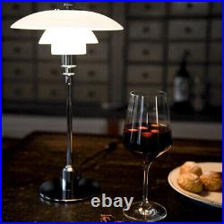 Denmark Art Decor White Glass Table Lamp Bedside Modern Classic Soft Light 110V