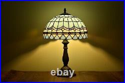Dia 12 Sky BlueTiffany Style Table Lamp Stained Glass Retro Lamp for Home Decor