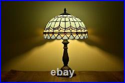 Dia 12 Sky BlueTiffany Style Table Lamp Stained Glass Retro Lamp for Home Decor