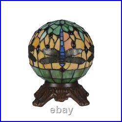 Dragonfly Tiffany Style Stained Glass Accent Table Lamp