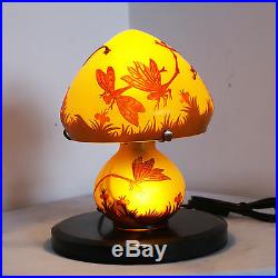 EMILE GALLE TABLE LAMP ART NOUVEAU STYLE FLOWERS L954 H 10.23in/D 8.66in