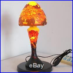 EMILE GALLE TABLE LAMP ART NOUVEAU STYLE FLOWERS L960 H 15.74in/D 7.08in