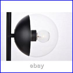 Eclipse 2 Lights Black Table Lamp With Clear Glass