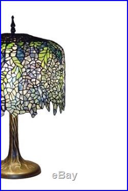 Elegance Design Tiffany Wisteria 27 In. Bronze Table Lamp Tree Trunk Base New