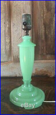 Enchanting Vintage 1930s Jadeite Lamp Milky Green Glass