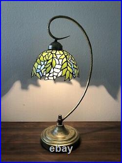 Enjoy Table Lamp Stained Glass 8Lamp Shade Metal Base W11H21Inch ET0081