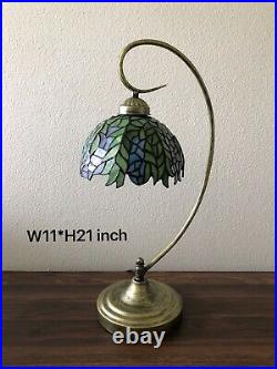 Enjoy Table Lamp Stained Glass 8Lamp Shade Metal Base W11H21Inch ET0081