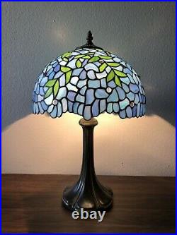 Enjoy Tiffany Style Table Lamp Stained Glass Flower Antique Vintage W12H19