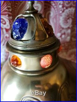 Extremely Rare Art Nouveau Jugendstil Table lamp Brass and Glass