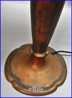 Fine & Large ART NOUVEAU Slag Glass Table Lamp with 20 Shade c. 1915 antique