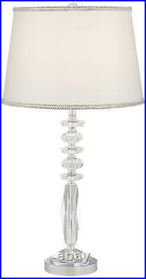 Flora Modern Table Lamp 25 1/4 High Crystal Glass Nickel Bedroom Living Room