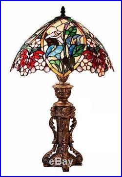 Floral Table Lamp Stained Glass 23H Light Lamps NEW