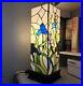 Floral Tiffany Style Desk Lamp Stained Glass Theme Table Den Reading Light Tall