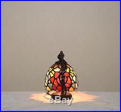 Flower Stained Glass Tiffany Style Small Table Desk Lamp Night Light