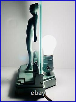 Frankart 1928 Lamp Table Lamp Art Deco Lamp Green Nymph
