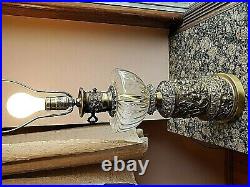 Frederick Cooper Brass Cherub Motif & Glass Table Lamp with 3-Way Switch & Shade