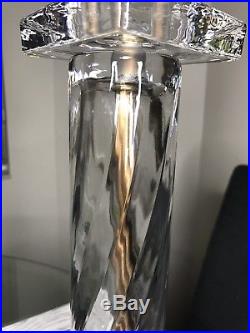Frederick Cooper Crystal Column Table Lamp Brass Glass Pillar Transitional