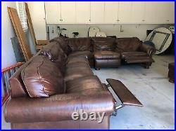 Furniture, sofa, sectional, couch, coffee table, lamp, leather, fabric, glass